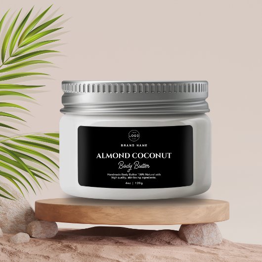 Minimalistisches Black Body Butter Kosmetisches Lo Adressaufkleber