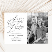 Minimalistisches Black Calligraphy Script-Foto Save The Date