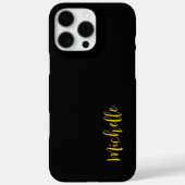 Minimalistisches Black Chic Elegantes Gold Script Case-Mate iPhone Hülle (Rückseite)
