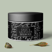 Minimalistisches Black Floral Cosmetic Jar Wrapper Wasserflaschenetikett