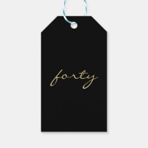 Minimalistisches Black & Gold Age Geburtstags-Bevo Geschenkanhänger