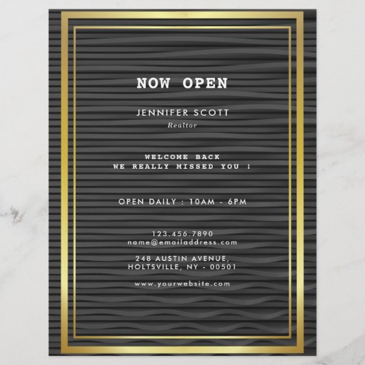 Minimalistisches Black Gold Flyer (Vorne)