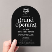 Minimalistisches Black Grand Opening-Business-Logo Acryleinladungen (Insitu (Handheld))