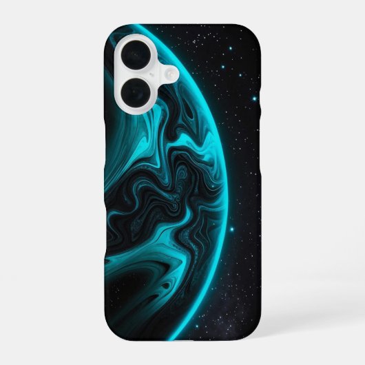 Minimalistisches Black Phone Case mit modernem Rot iPhone 16 Hülle (Rückseite)