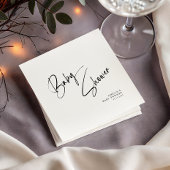 Minimalistisches Black Script Modernes Baby Dusche Serviette