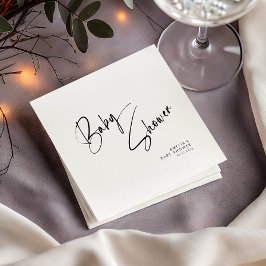 Minimalistisches Black Script Modernes Baby Dusche Serviette