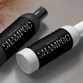 Minimalistisches Black Shampoo Duschgel-Etikett Schaumweinetikett