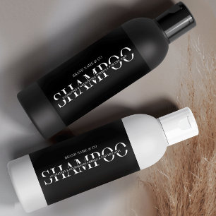 Minimalistisches Black Shampoo Duschgel-Etikett Schaumweinetikett