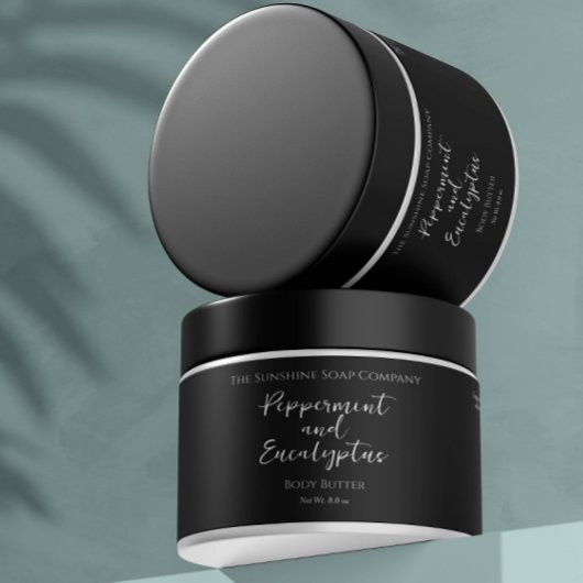 Minimalistisches Black Waterproof Cosmetics Jar La Wasserflaschenetikett