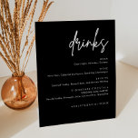 Minimalistisches Black Wedding Drinks Bar Menu Sockelschild<br><div class="desc">Minimalistisches Black Wedding Drinks Bar Menu,  Minimalistisches modernes Bar-Schild,  Betrunken in Liebe,  alkoholfreies Hochzeitsgetränk Menü</div>