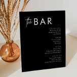 Minimalistisches Black Wedding Drinks Menü Pedesta Sockelschild<br><div class="desc">Minimalistisches Black Wedding Drinks Bar Menu,  Minimalistisches modernes Bar-Schild,  Betrunken in Liebe,  alkoholfreies Hochzeitsgetränk Menü</div>