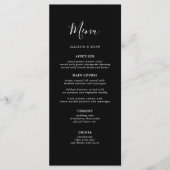 Minimalistisches Black Wedding Menu Menükarte (Vorderseite)