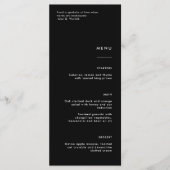 Minimalistisches Black Wedding Menu Menükarte (Vorderseite)
