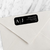 Minimalistisches Black Wedding Return-Adressetiket