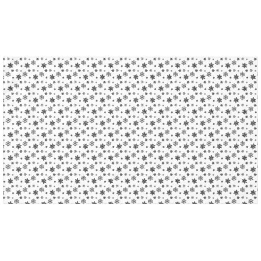 Minimalistisches Black Whimsical Snowflake Muster Tischdecke (Vorderseite (Horizontal))