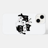 Minimalistisches Black & White Cat Telefon Case-Mate iPhone Hülle (Rückseite (Horizontal))