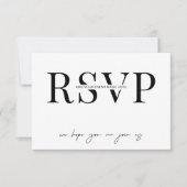 Minimalistisches Black & White Dinner Business Eve RSVP Karte (Vorderseite)