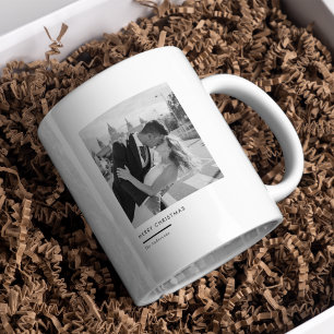 Minimalistisches Black & White Foto Weihnachtsgesc Kaffeetasse