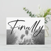 Minimalistisches Black & White Funny Zitat Foto Save The Date (Stehend Vorderseite)