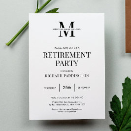 Minimalistisches Black & White Retirement Party Einladung