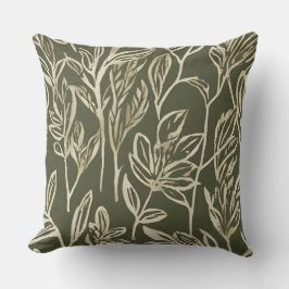 Minimalistisches Blatt und beige Botanisches Leaf Kissen
