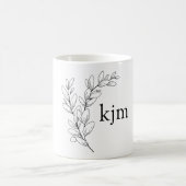 Minimalistisches Blattmonogramm  Kaffeetasse (Mittel)