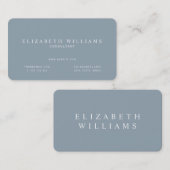 Minimalistisches Blau Beruflich Visitenkarte (Vorne/Hinten)