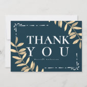 Minimalistisches Blau Dankeskarte (Vorderseite)