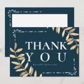 Minimalistisches Blau Dankeskarte (Vorne/Hinten)
