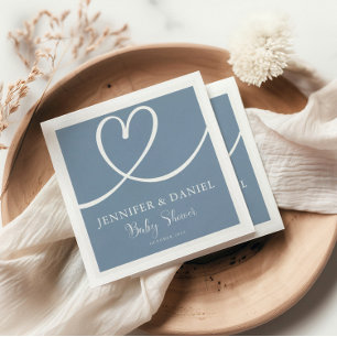 Minimalistisches Blau Elegantes Oh Baby Shower Serviette