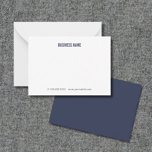 Minimalistisches Blau und Weiß Business Mitteilungskarte