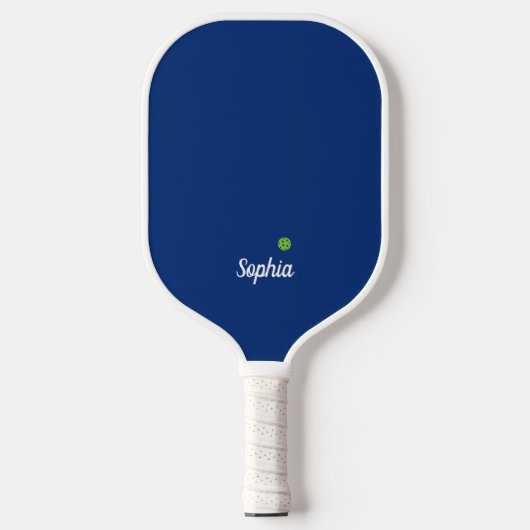 Minimalistisches Blau und Weiß Moderne Monogramm Pickleball Schläger (Vorderseite)