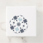 Minimalistisches Blau und Weiße Schneeflocken - Ge Geschenkanhänger (Beispiel)