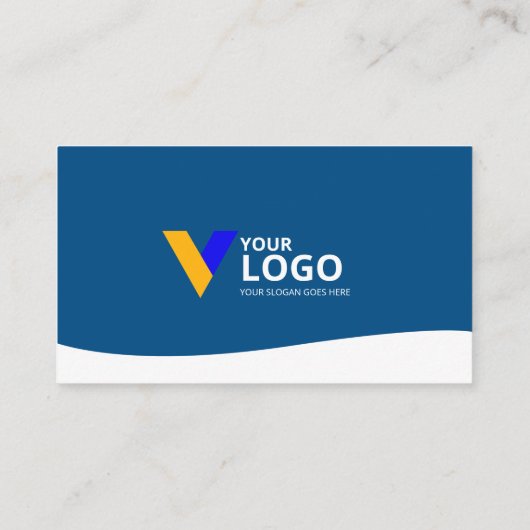 Minimalistisches Blau Visitenkarte (Rückseite)