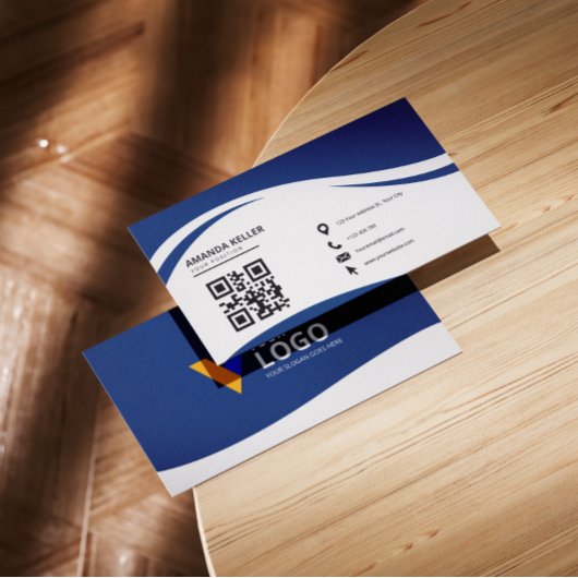 Minimalistisches Blau Visitenkarte