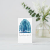 minimalistisches blau-weißes Aquarelldesign Visitenkarte (Stehend Vorderseite)