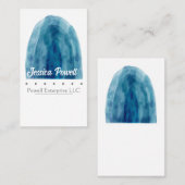 minimalistisches blau-weißes Aquarelldesign Visitenkarte (Vorne/Hinten)