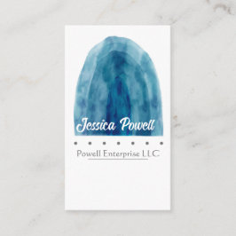 minimalistisches blau-weißes Aquarelldesign Visitenkarte