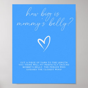 Minimalistisches Blau - wie groß ist Mamas Bauch S Poster