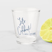 Minimalistisches Blauer Baby-Duschkopf Schuhglas Schnapsglas (Vorderseite)