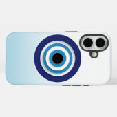 Minimalistisches blaues Böser-Blick-Symbol auf pas Case-Mate iPhone Hülle (Rückseite (Horizontal))