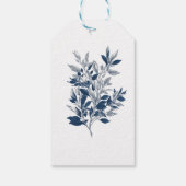 Minimalistisches Blaues botanisches Natureledesign Geschenkanhänger (Rückseite)