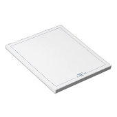 Minimalistisches blaues dreibuchstabiges Monogramm Notizblock (angewinkelt)