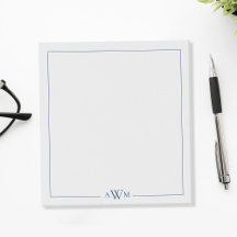 Minimalistisches blaues dreibuchstabiges Monogramm