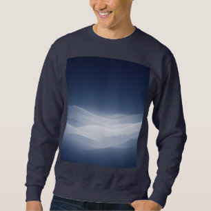 Minimalistisches Blaues Farbverlauf-Landschaft-Gra Sweatshirt
