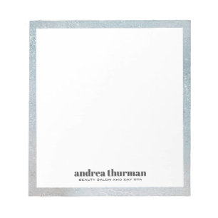 Minimalistisches Blaues Glas, Perlmutt Notizblock