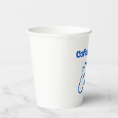 Minimalistisches blaues Kaffee-Logo Pappbecher (Rechts)