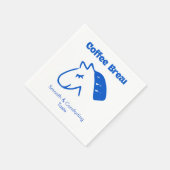 Minimalistisches blaues Kaffee-Logo Serviette (Ecke)