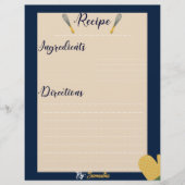 Minimalistisches, blaues Rezept (Vorderseite)