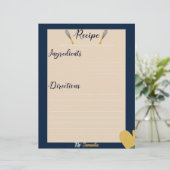 Minimalistisches, blaues Rezept (Stehend Vorderseite)